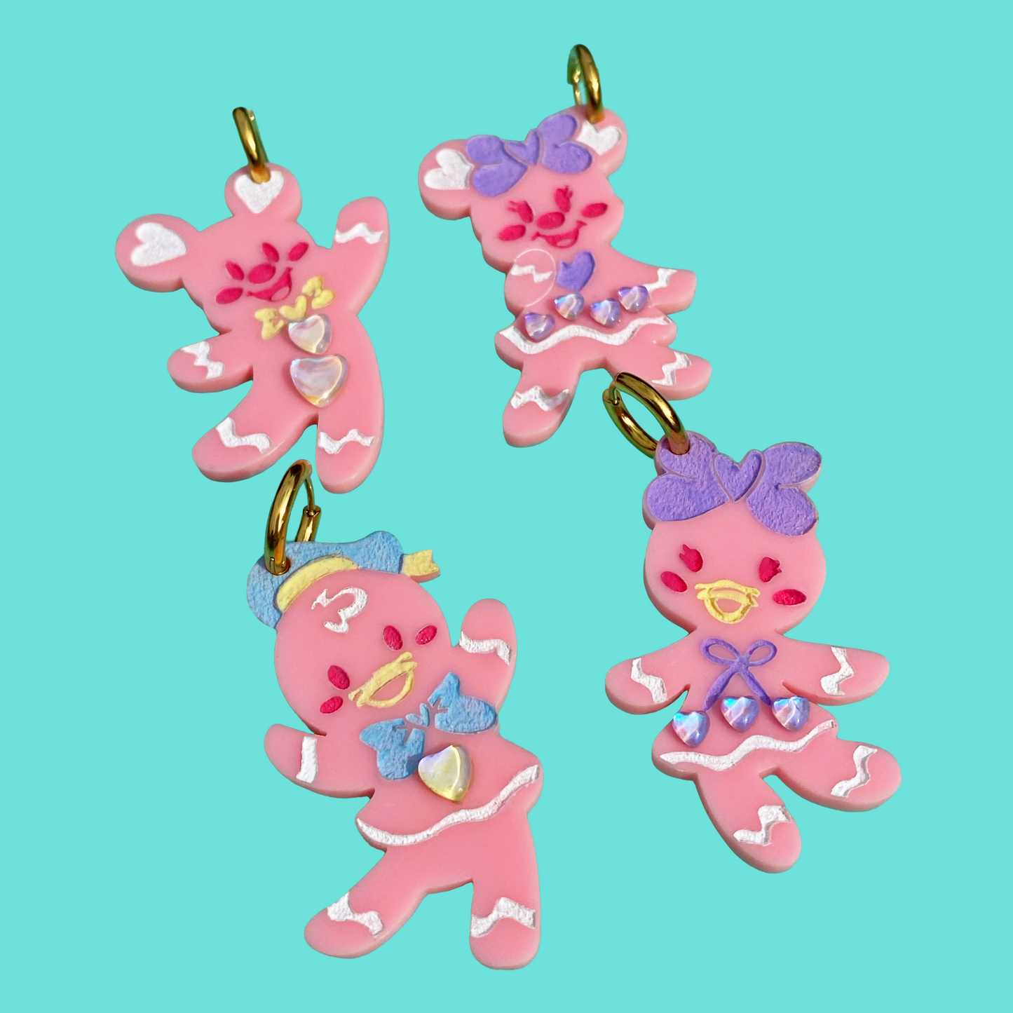 Pink Christmas Character Cookies