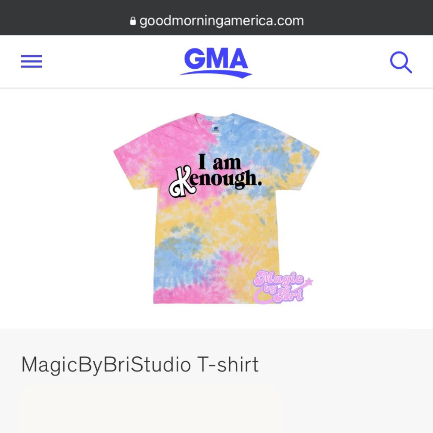 **READY TO SHIP** I am Kenough. Pastel Tie-Dye Unisex T-Shirt