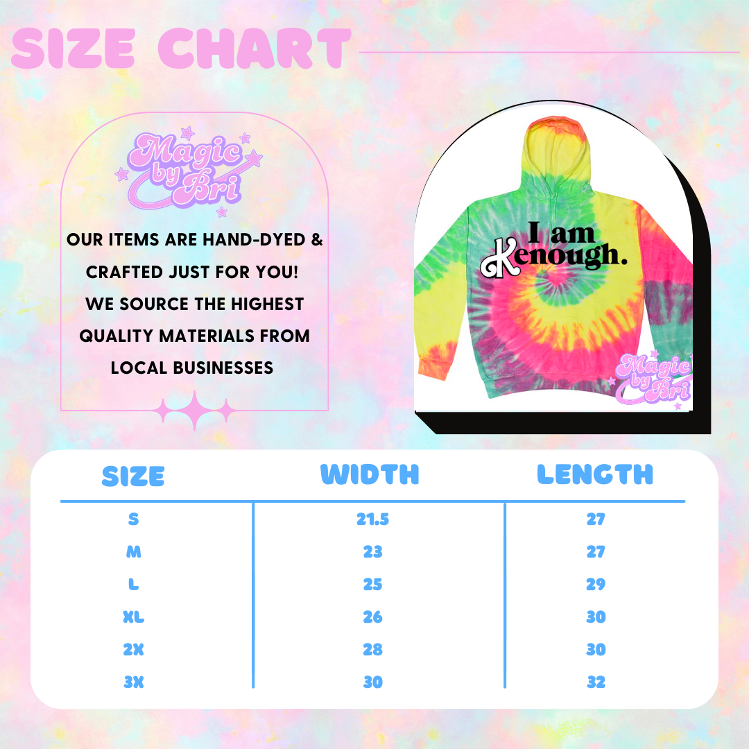 **READY TO SHIP** I am Kenough. Vibrant Spiral Tie-Dye Unisex Hoodie