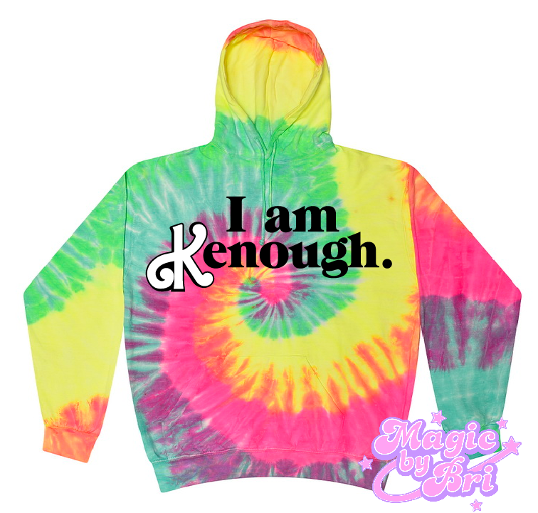 **READY TO SHIP** I am Kenough. Vibrant Spiral Tie-Dye Unisex Hoodie