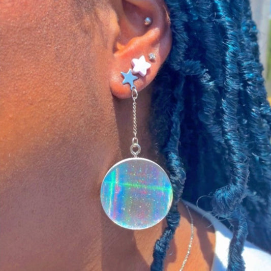 Zenon's Disk Earring (HOLOGRAPHIC)