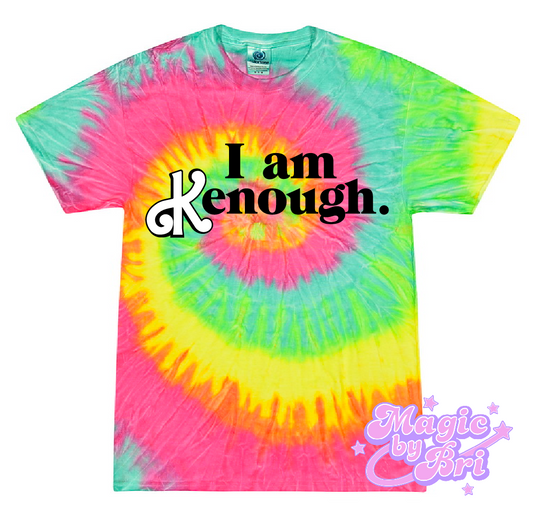 **READY TO SHIP** I am Kenough. Vibrant Spiral Tie-Dye Unisex T-Shirt